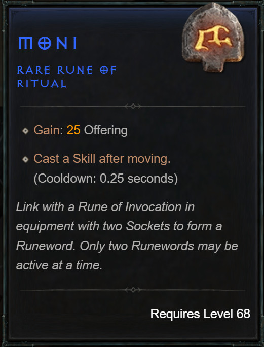 MONI Rune – Softcore Seasonal or Eternal – Diablo IV – 🔥DIABLO 4 –