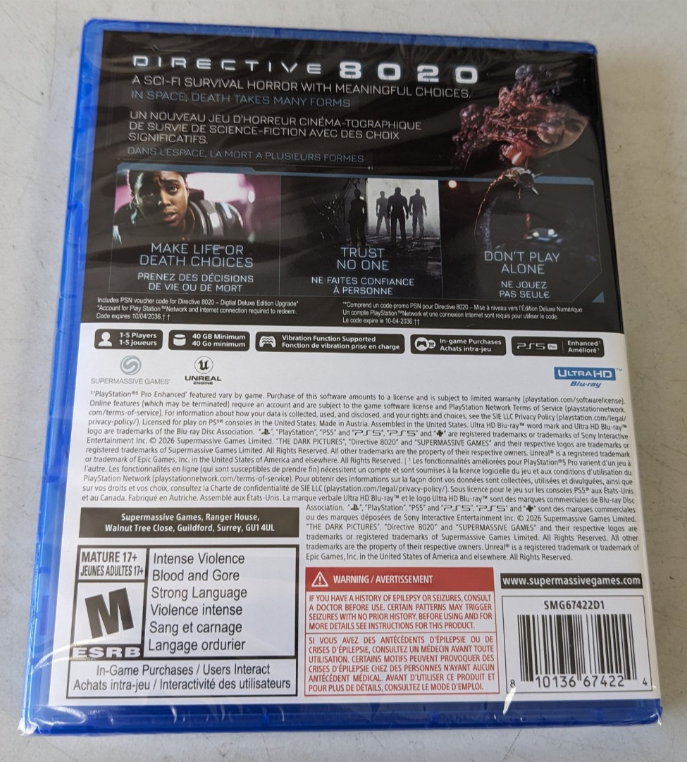 Directive 8020: Deluxe Edition PlayStation 5 – NEW SEALED FREE US SHIPPING
