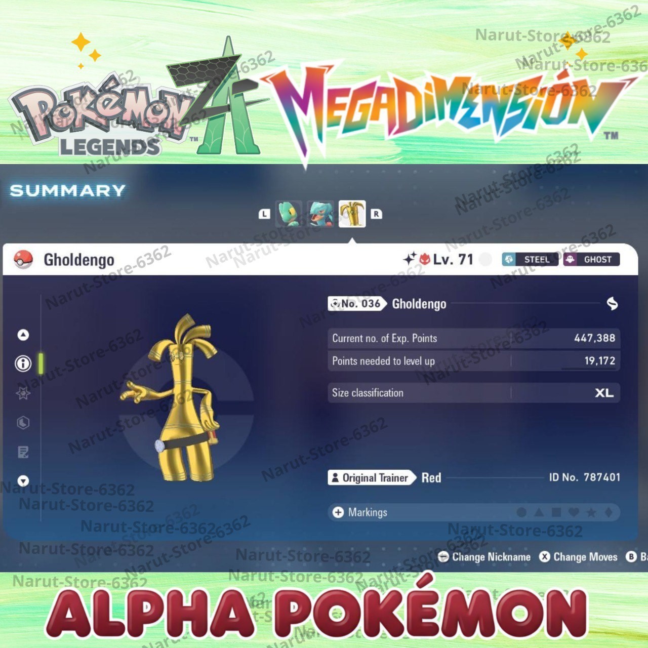 🔥Alpha Gholdengo MEGA DIMENSION SHINY OR NON SHINY🌟 6IV🔥Pokemon Legends ZA