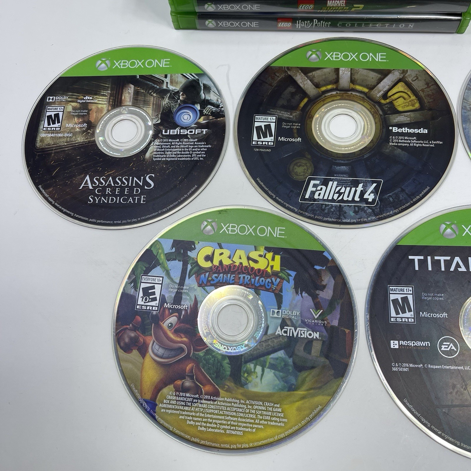 Lot of 10 Xbox One Games Crash Bandicoot, Harry Potter, Naruto, Call Of Duty
