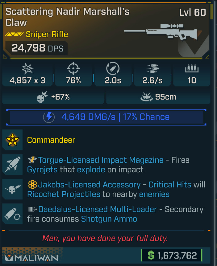 Borderlands 4⭐SHOCK MARSHALL’S CLAW SNIPER⭐TORGUE IMPACT⭐JAKOBS⭐SHOTGUN AMMO