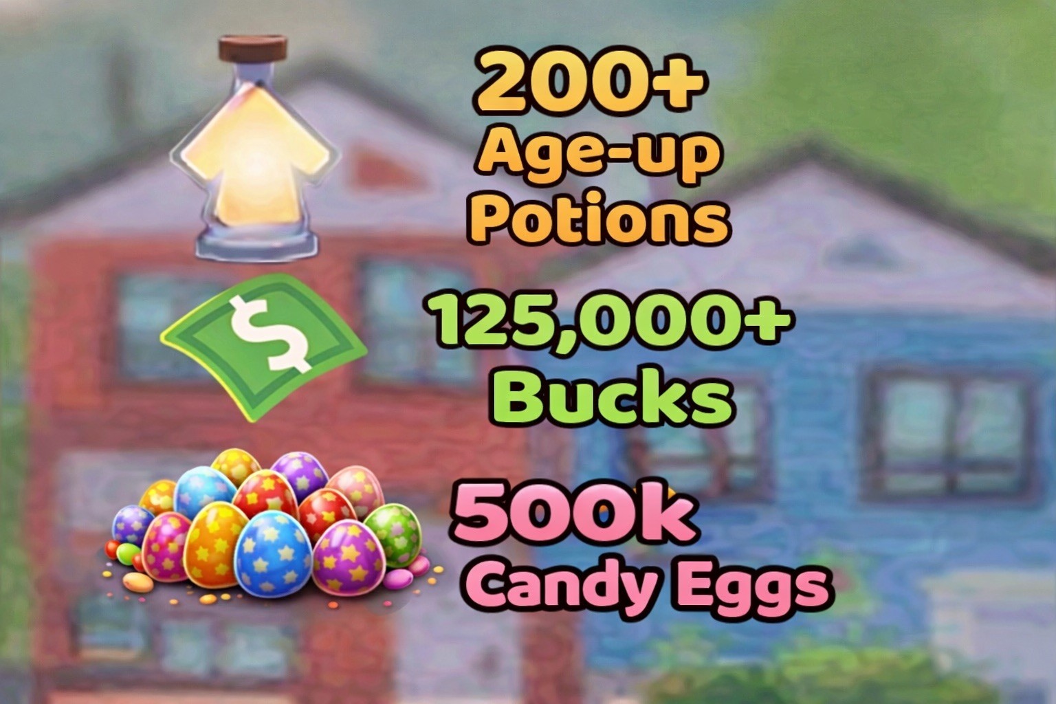 Adopt Me 200+ Age Up Potions + 125K Bucks + 500K Candy Eggs FAST DELIVERY