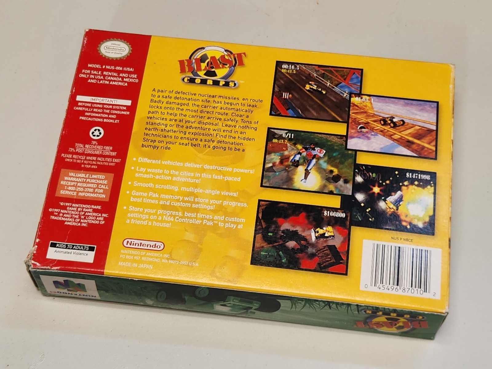 Blast Corps Nintendo N64 CIB Manual Box Authentic