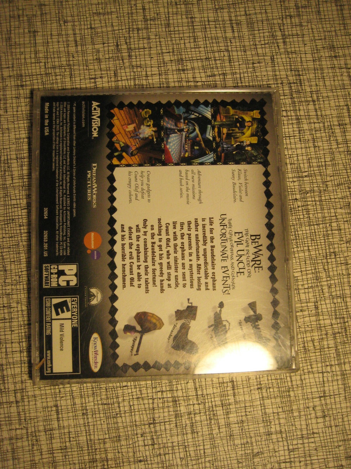 A Series of Unfortunate Events Activision Game 2004 CDROM for PC