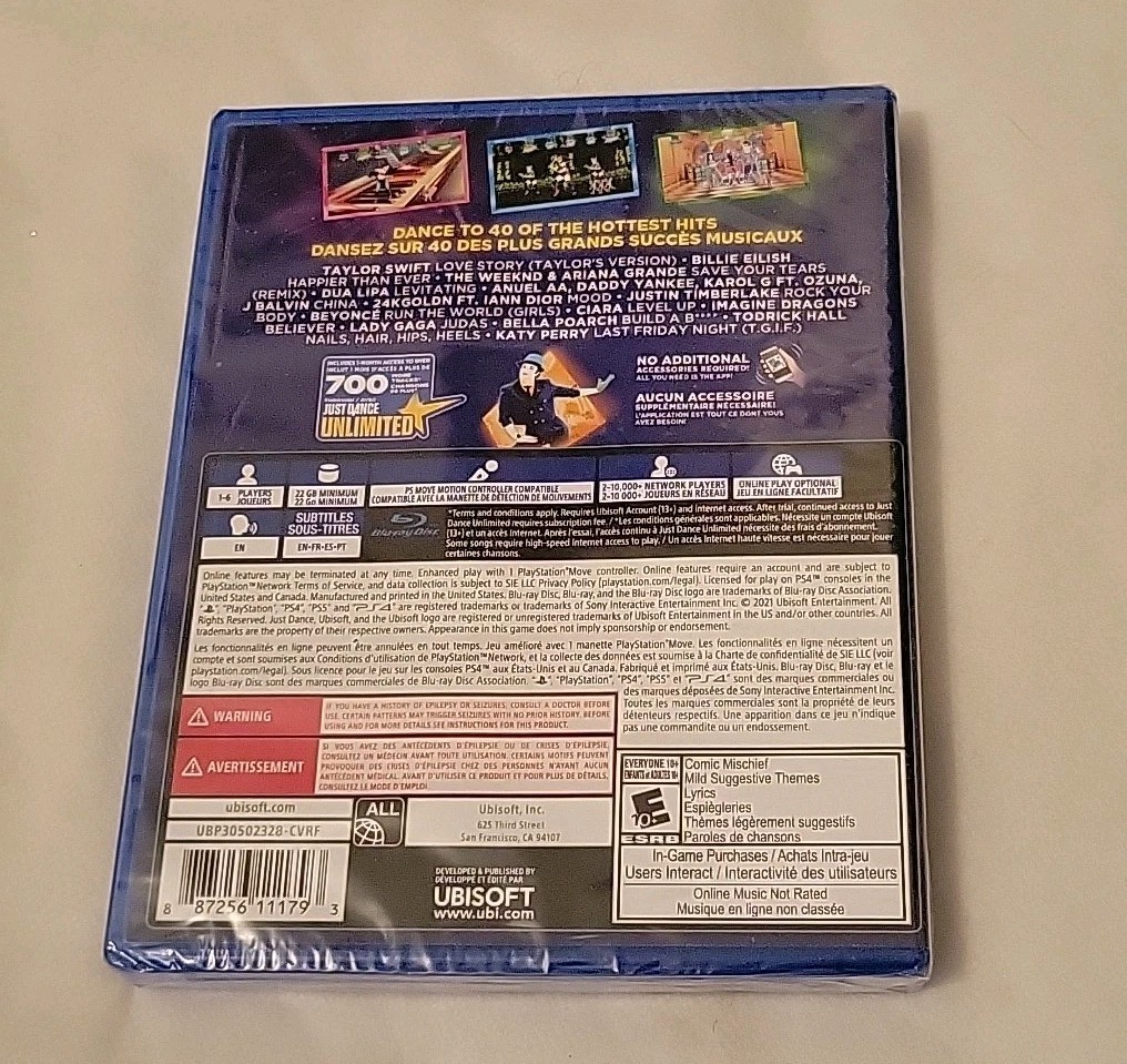 JUST DANCE 2022 game – Sony Playstation 4 PS4 – NEW & FACTORY SEALED !!