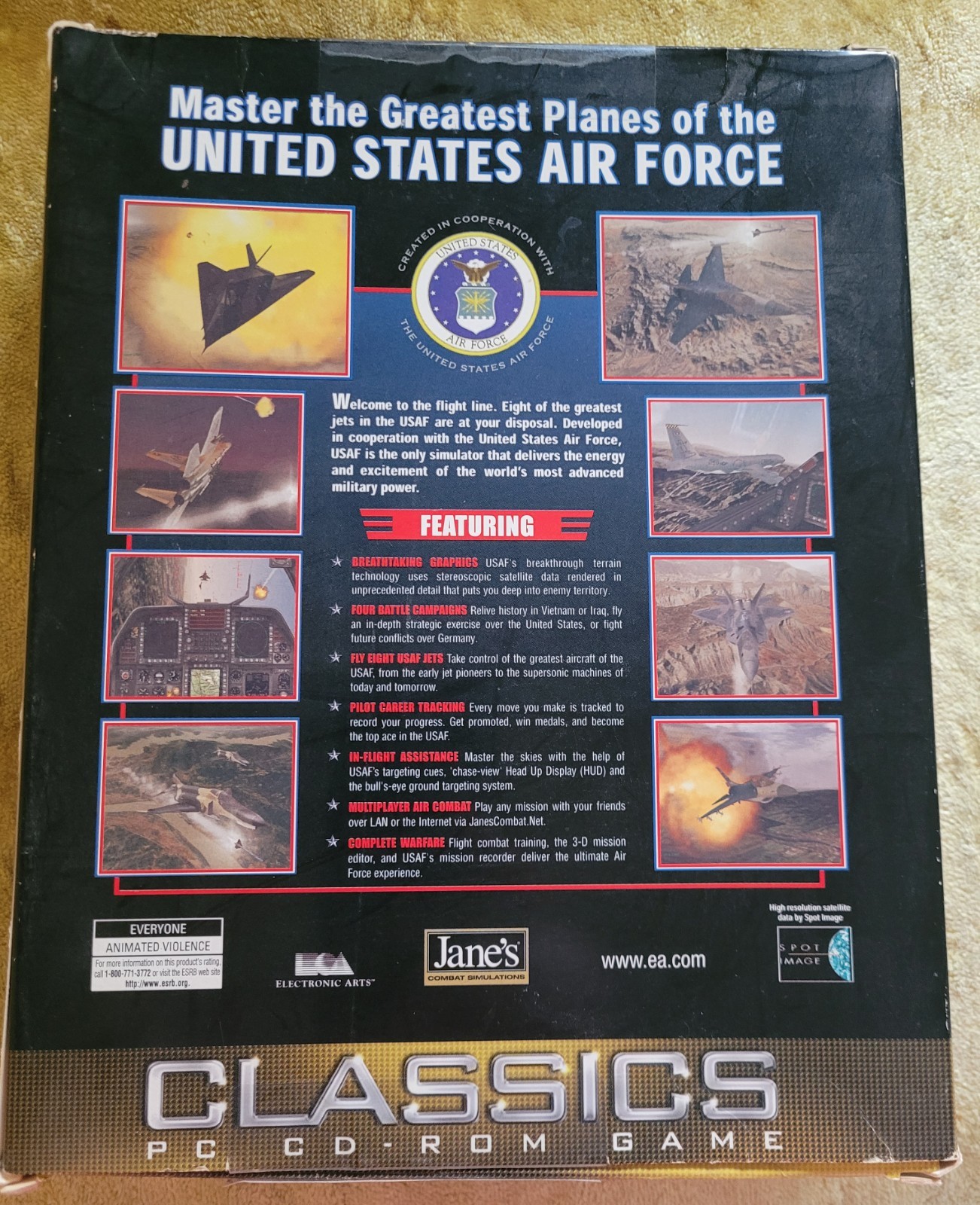 JANES COMBAT SIMULATIONS USAF United States Air Force PC CLASSICS CD-ROM GAME