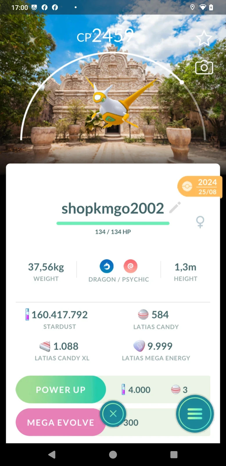 Pokémon Shiny Latias Yogyakarta Background