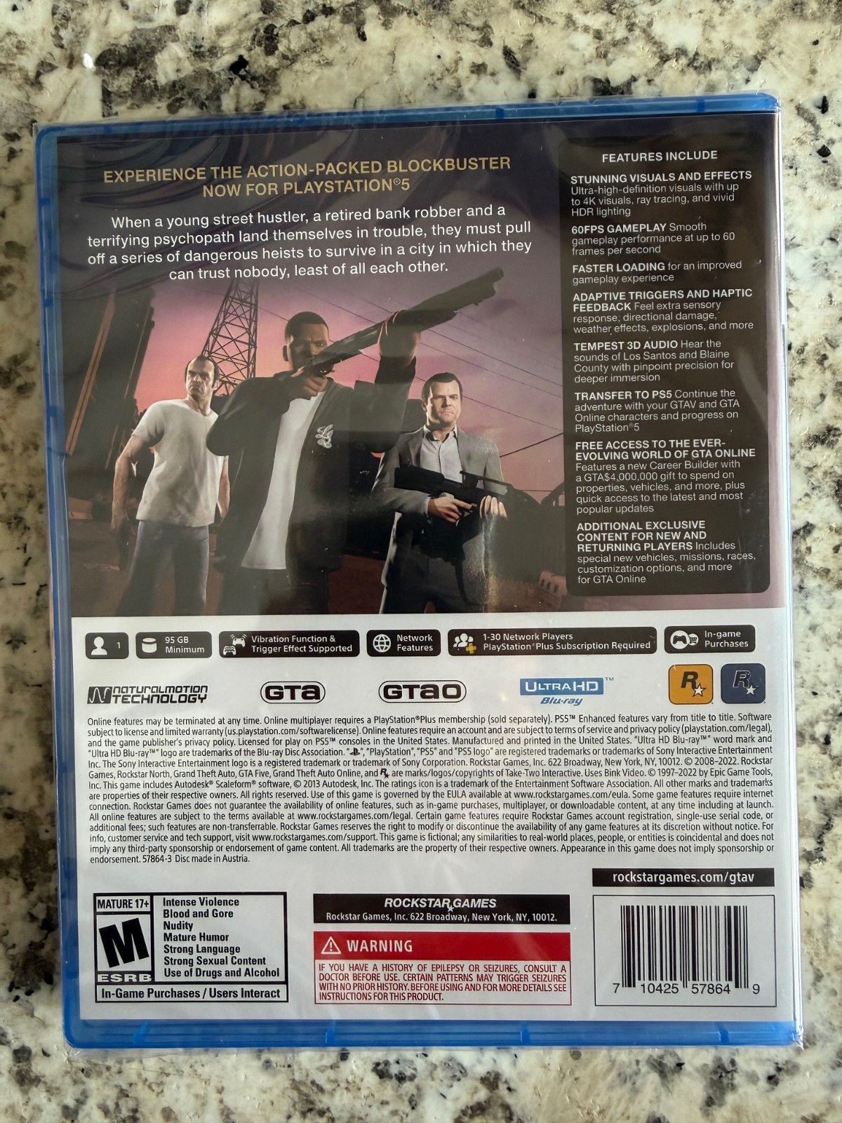 Grand Theft Auto V PS5 Brand New Factory Sealed PlayStation 5 GTA US