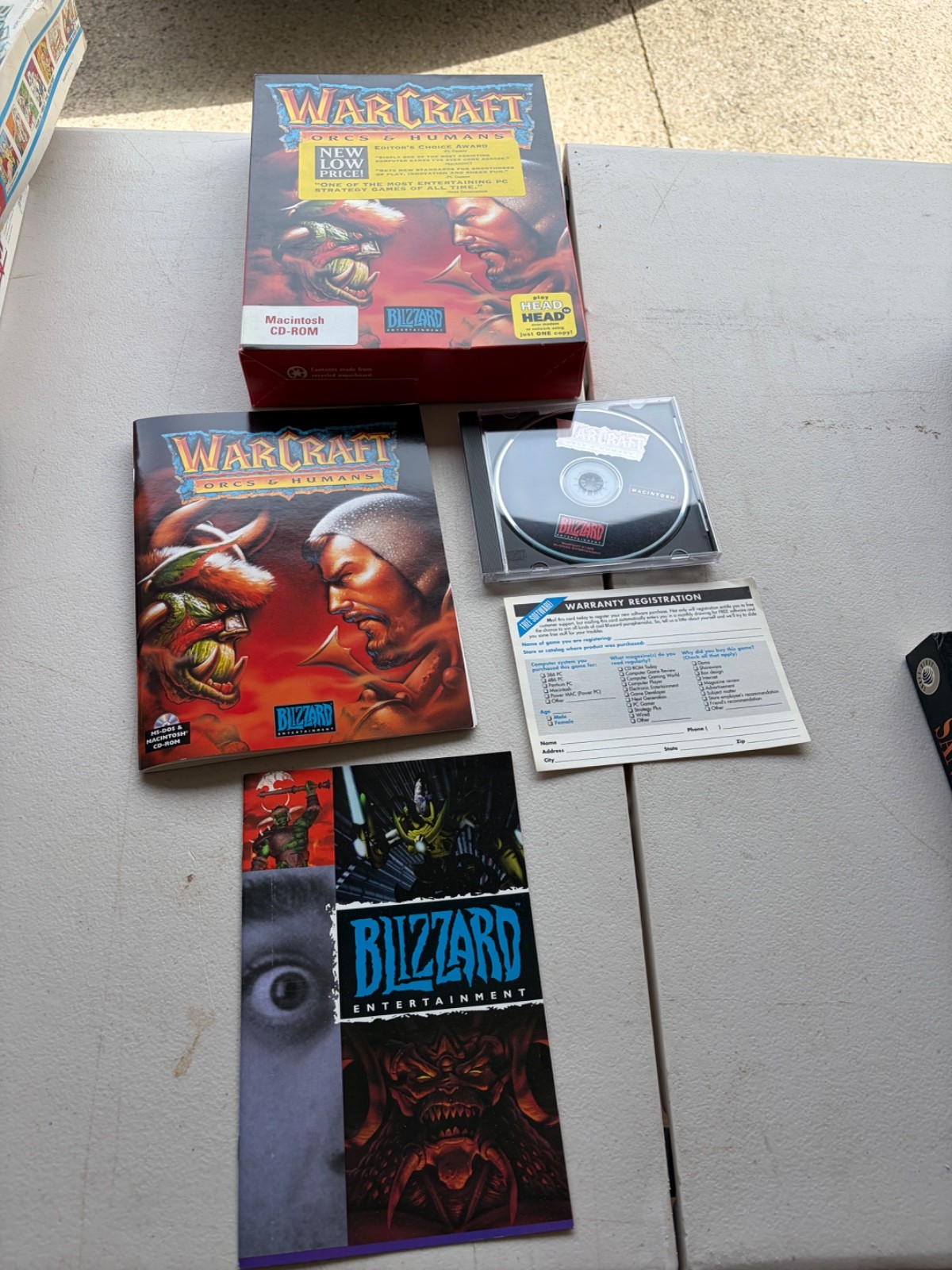 Warcraft: Orcs & Humans Big Box Mac Macintosh Game 1995 Blizzard Entertainment