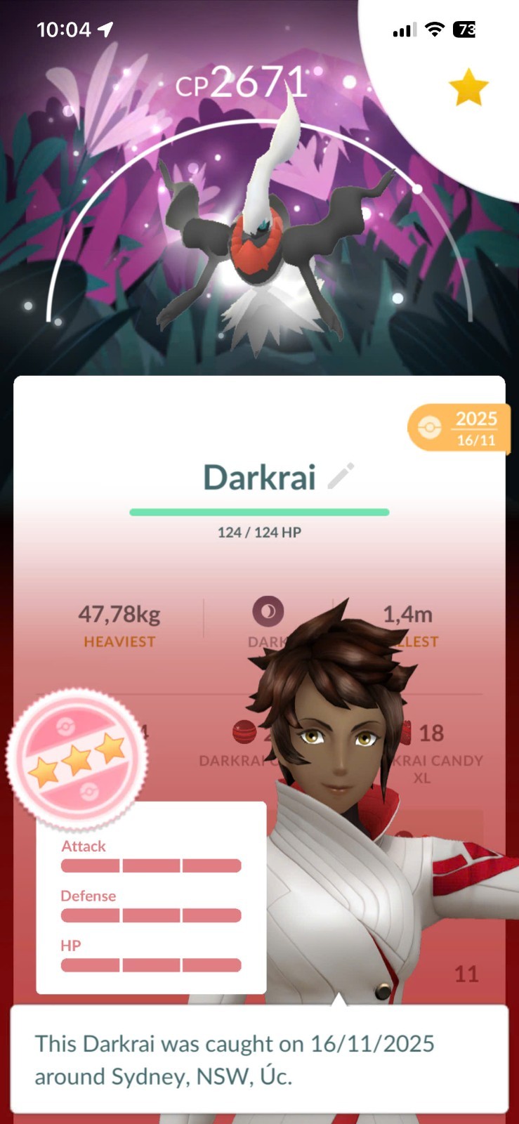 PoGo ✨ PTC A.C.C Hundo Darkrai BG pu with 7 shiny Legen ✨LvL70 & 01 Master Ball