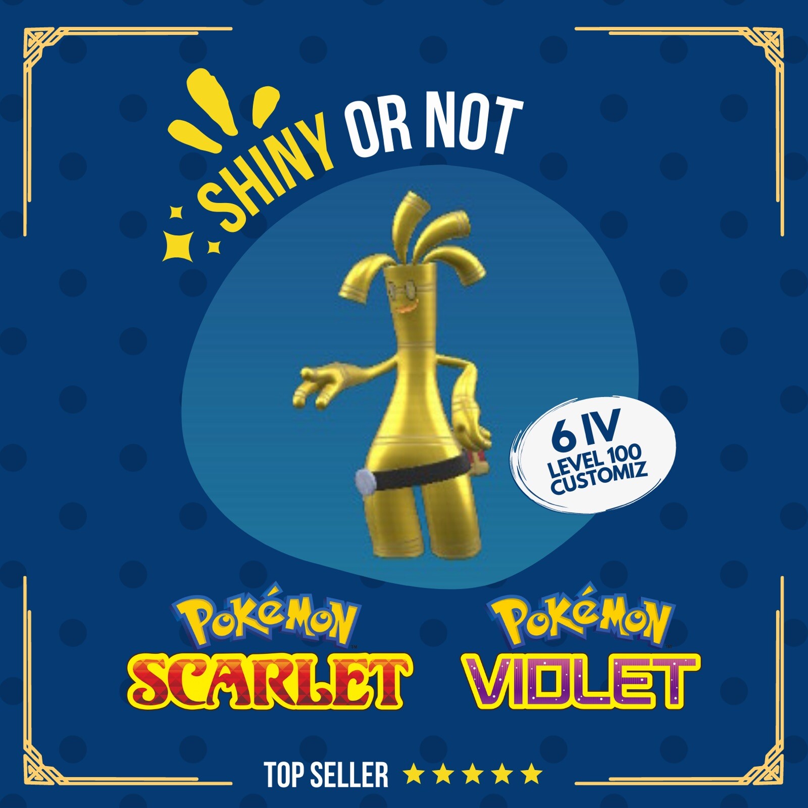 Gholdengo Shiny Or Non ✨ 6 IV Competitive Customizable Pokémon Scarlet Violet