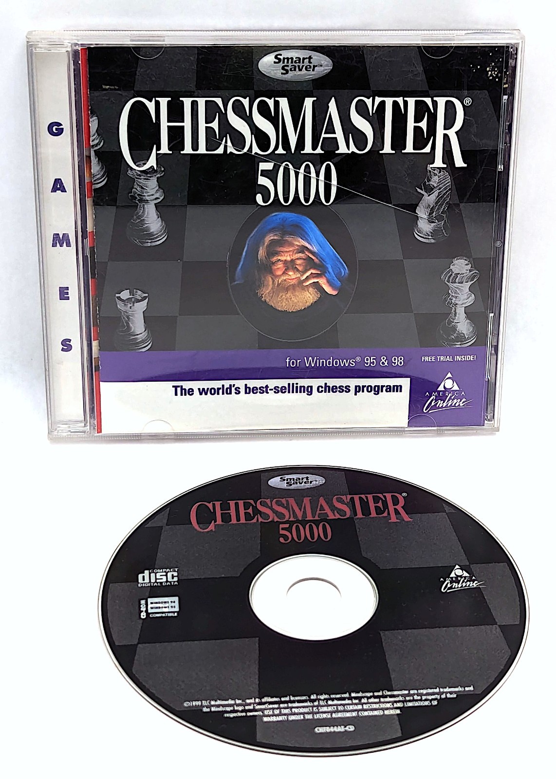 Chessmaster 5000 (PC, 1999) Smart Saver Mattel Windows 95/98 CD-ROM Retro Gaming