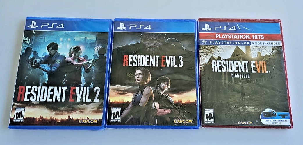 Resident Evil 2, 3, 7 Remake Bundle (PS4) SEALED Ships Fast