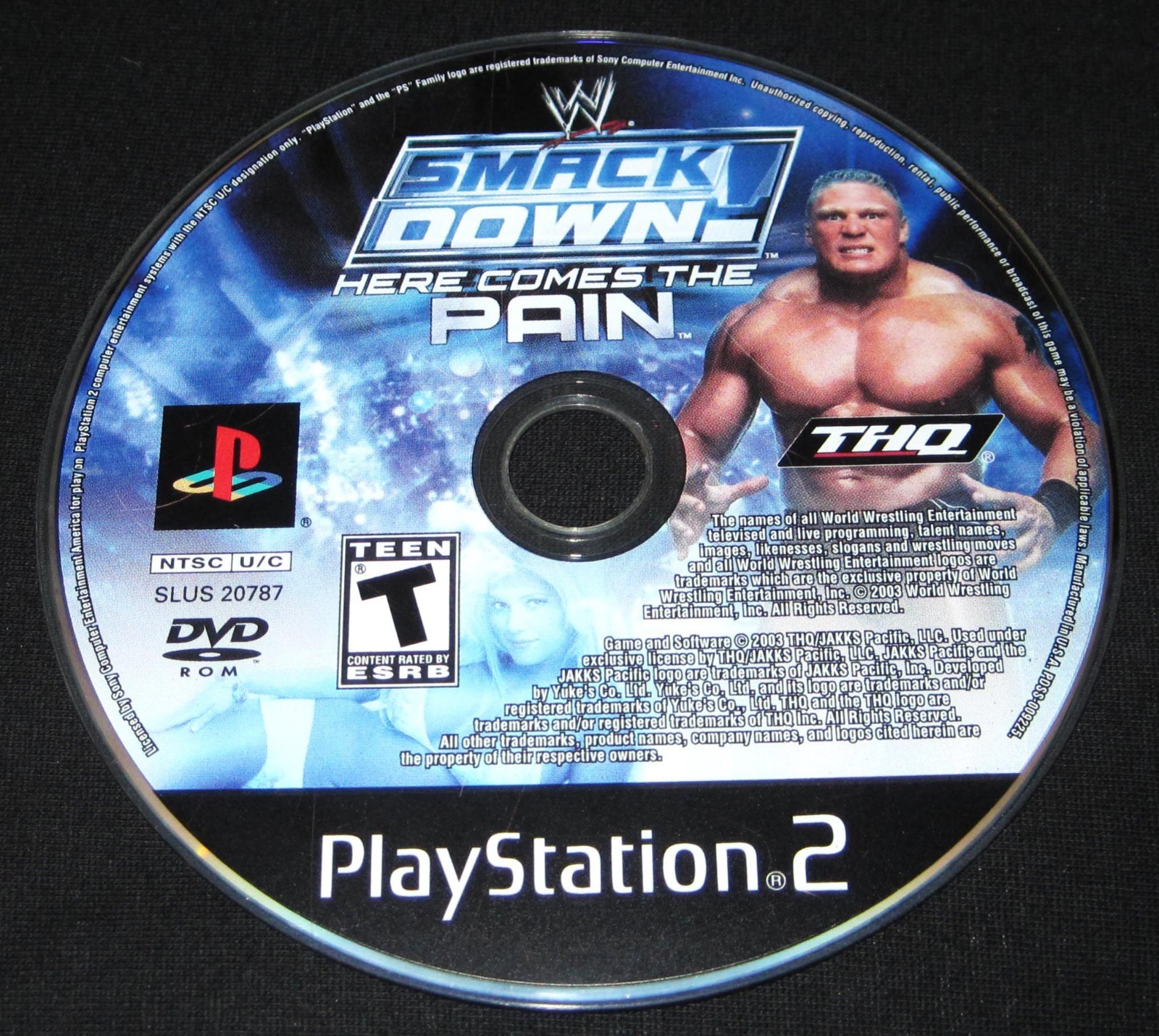 WWE SmackDown Here Comes the Pain (Sony PlayStation 2, 2003) Disc Only