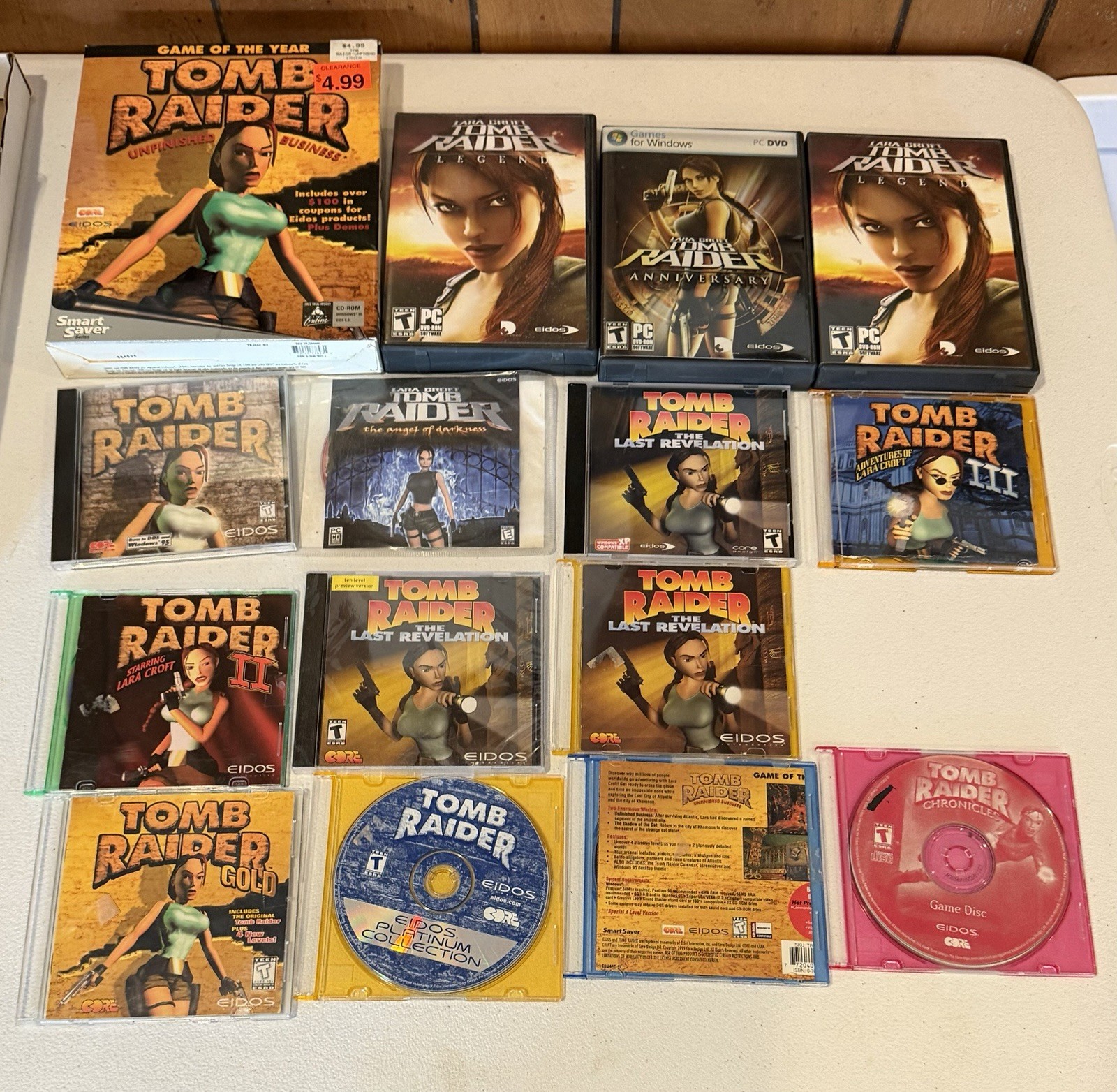 Tomb Raider lot of 15 pc games last revelation gold legend unfinished business