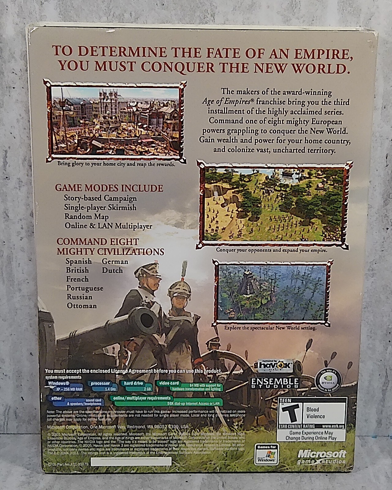 Age of Empires III 3 PC CD-ROM Real-Time Strategy RTS Microsoft Game Studios