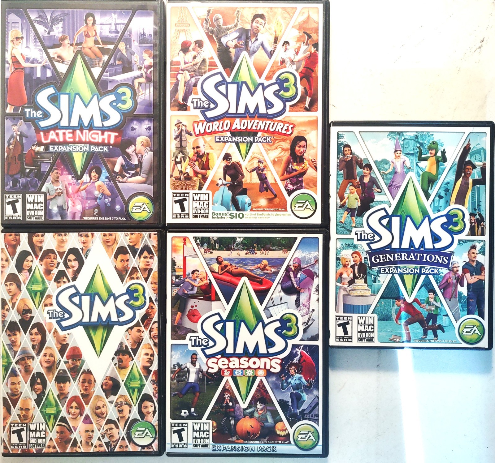 The Sims 3 – (5 Game Bundle) – All with paperwork/manuals and more – see below
