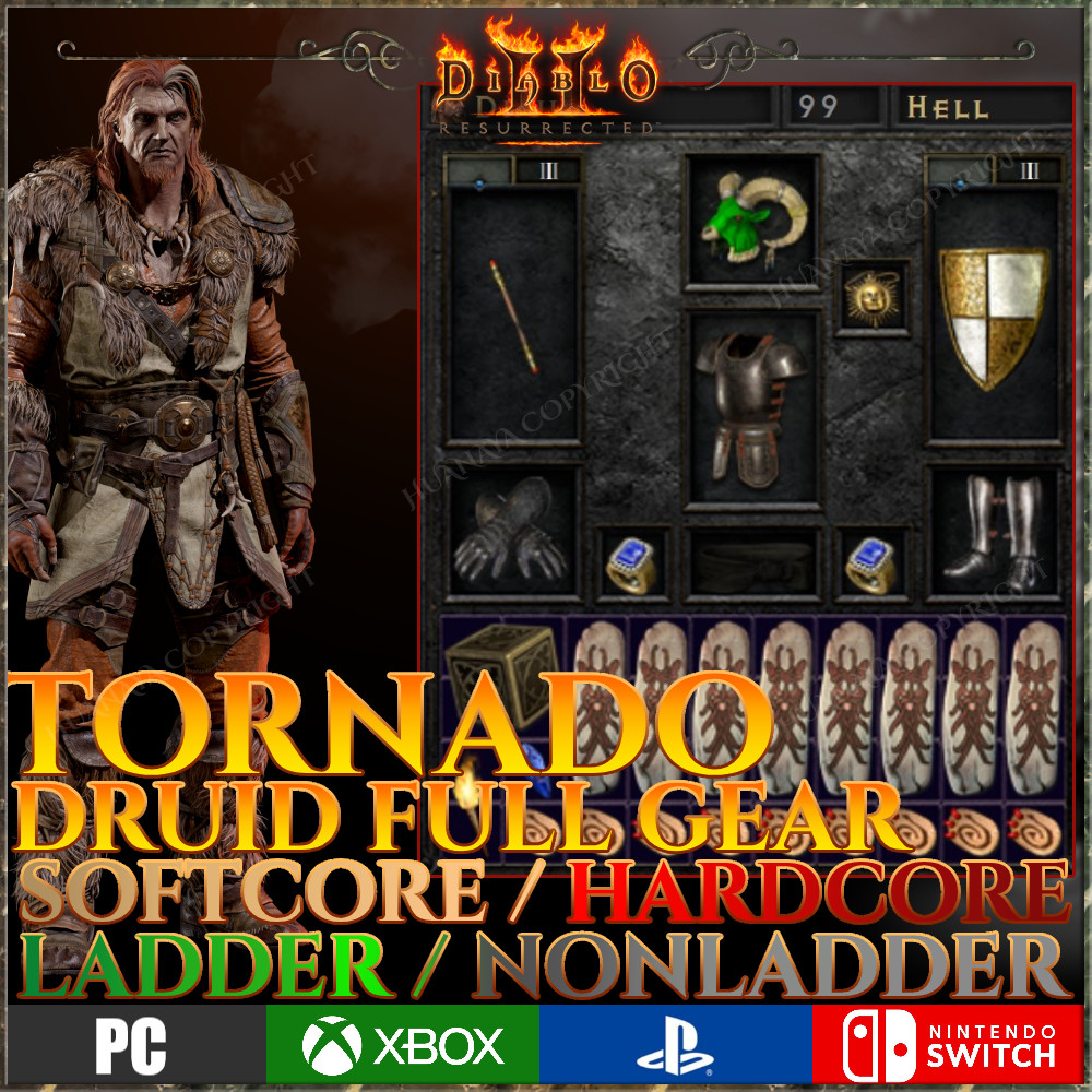 ✅ WIND ELE DRUID FULL GEAR ✅ PC PS4 PS5 XBOX SWITCH ✅ D2R DIABLO 2 RESURRECTED