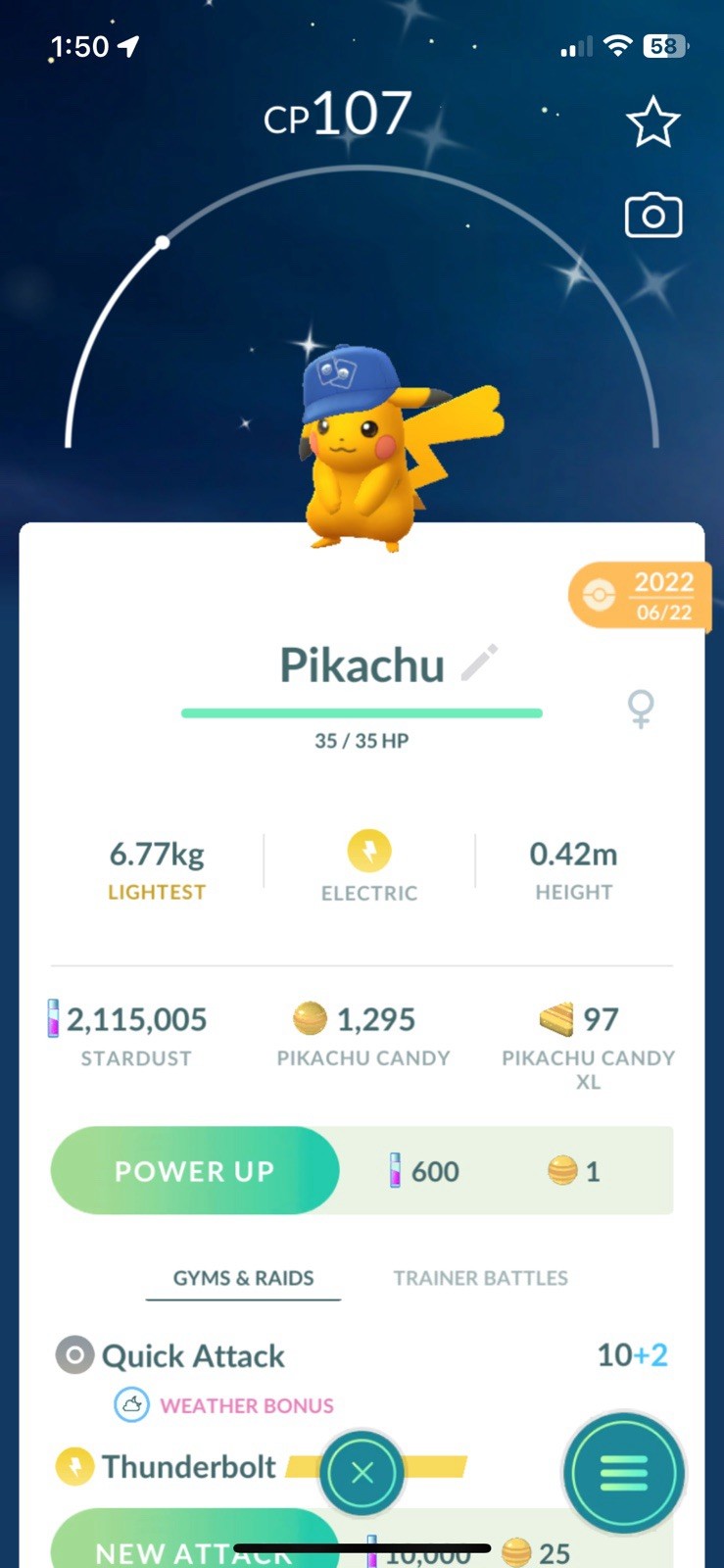 Shiny Pikachu TCG Blue Hat ✨✨✨ -20k dusts-Registered Tr@de-Pokémon