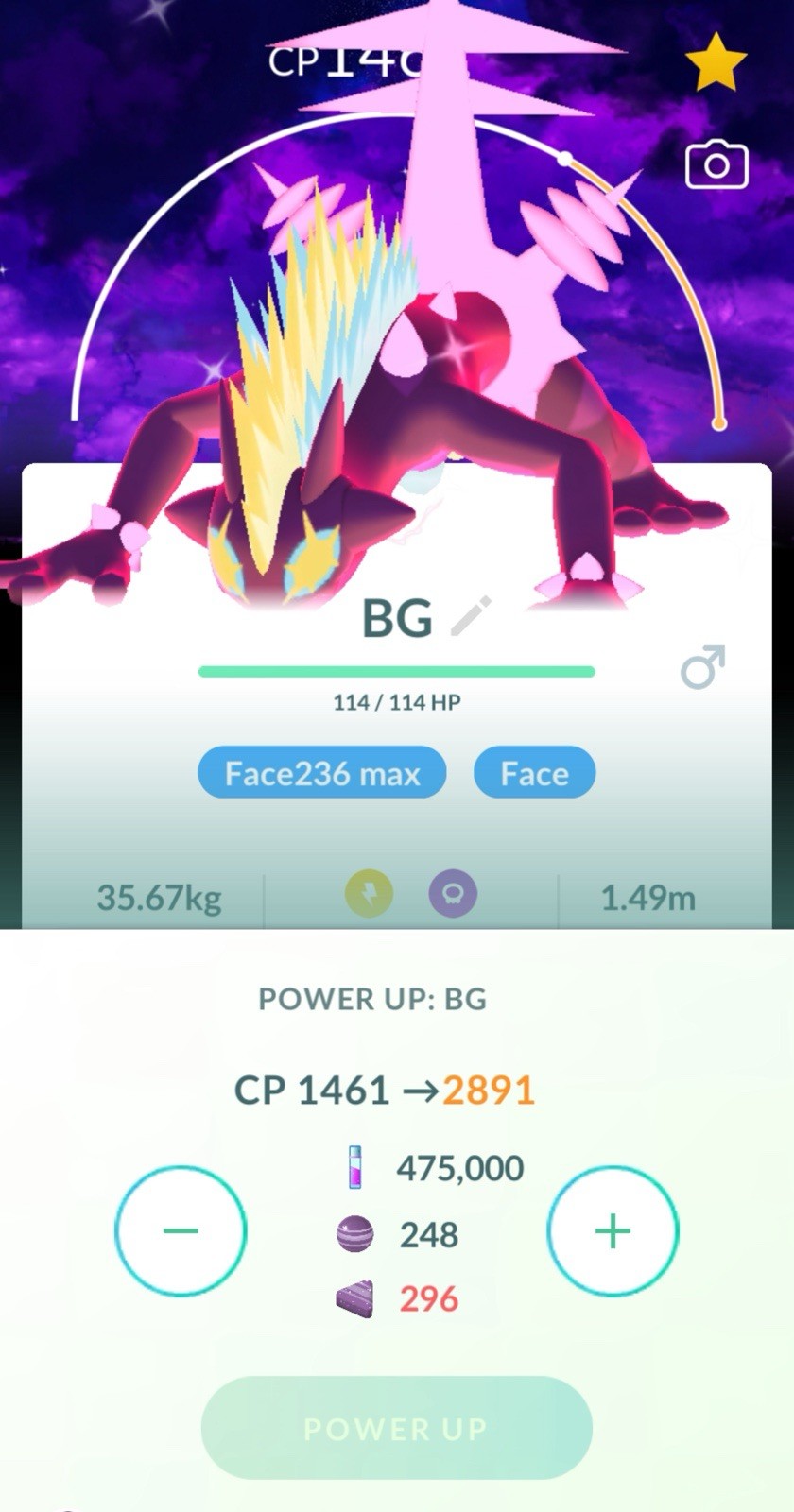 Pokemon Level 50 Shiny Gigantamax Toxtricity Lucky Trinket Included Dark Sky Go