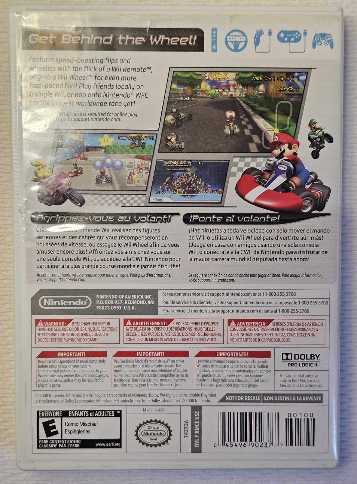 2008 Mario Kart Nintendo Wii CIB Complete Manual Case & Game Tested & Working!