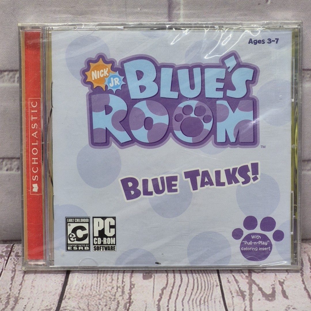 Nick Jr. Blue’s Clues Room Blue Talks! Manual & Activity 2004 PC CD-ROM, Sealed!