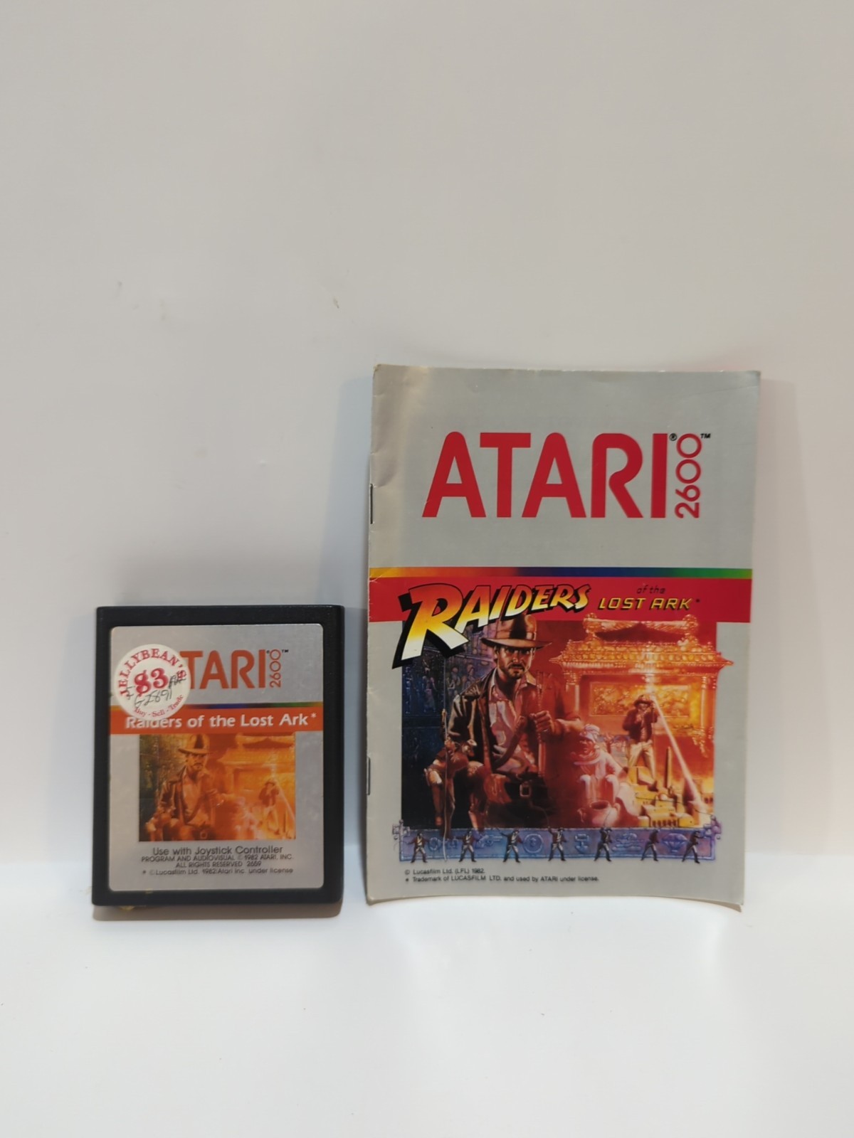 Raiders of the Lost Ark (Atari 2600, 1982) Game Cartridge and Manual Tested