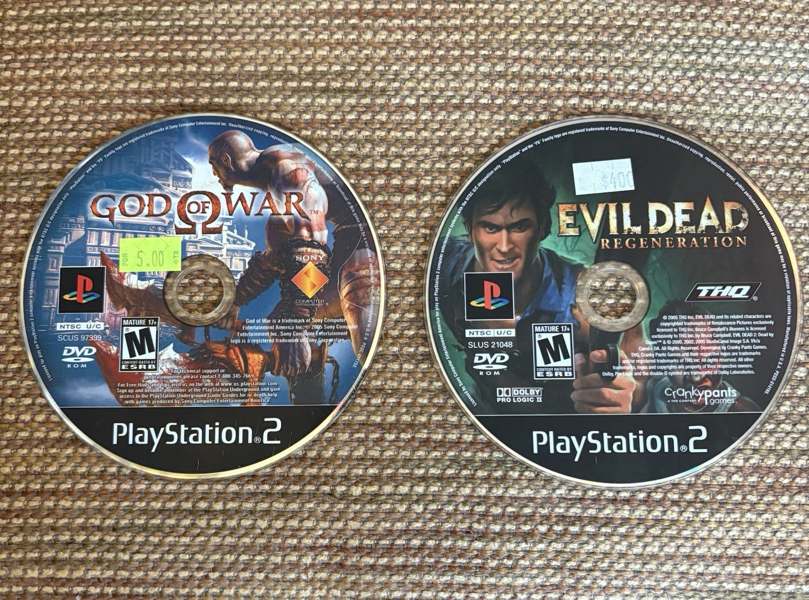 Black Label Ps2 Games (God of War, Evil Dead Regeneration)