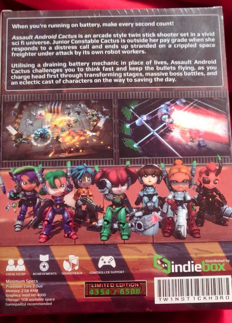 Assault Android Cactus Limited Edition IndieBox PC Game #4354 NEW WITH KEY