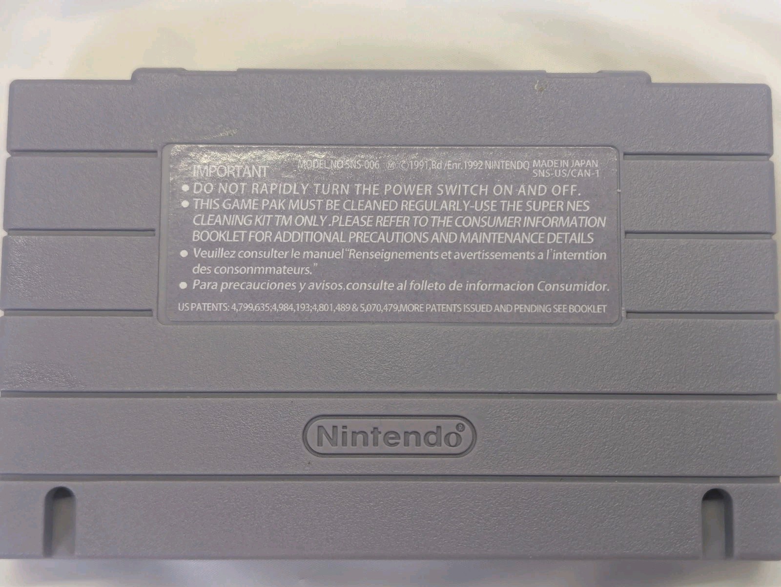 Mobile Fighter G Gundam SNES Game Cartridge