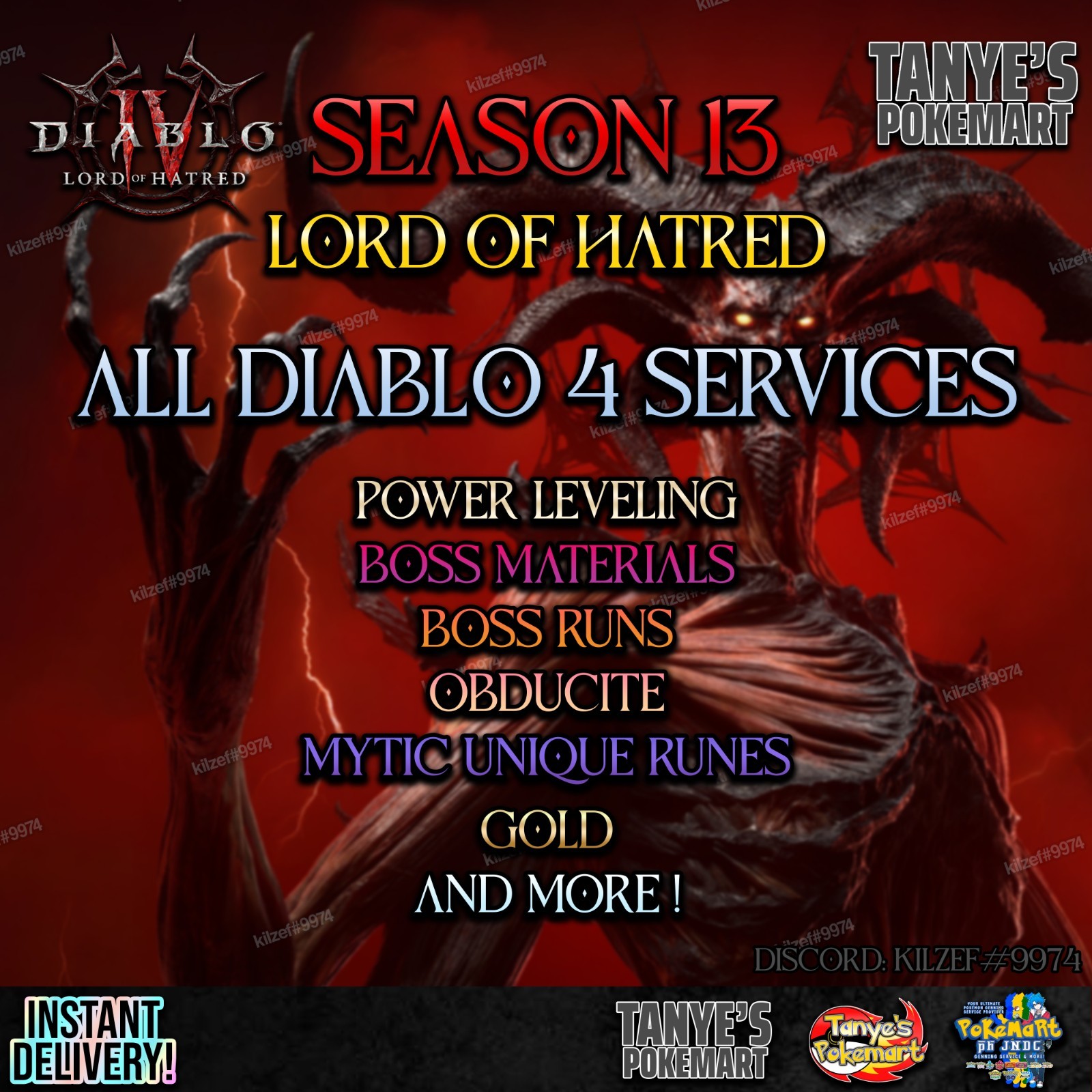 ✨Diablo 4✨Season 13✨All Diablo 4 Boost✨Power LVL & Mats & Runes & Boss Runs✨