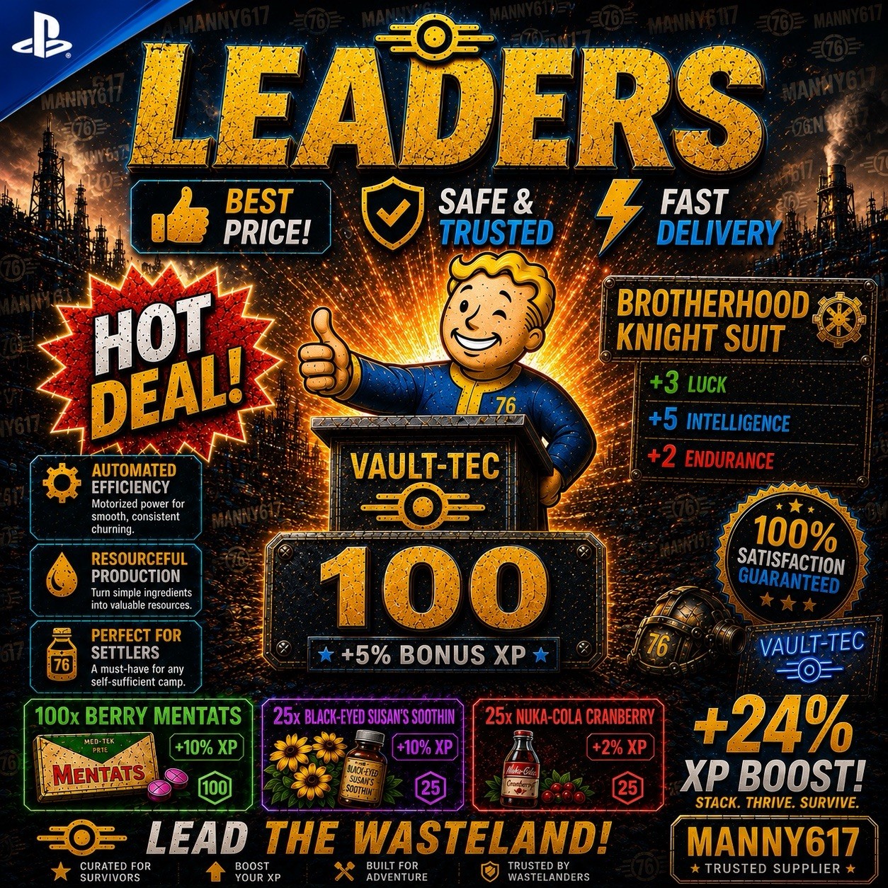 PS4 / PS5 – fallout76 100x Leader bobbleheads