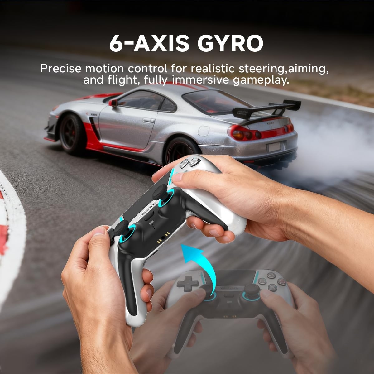 PS5 Wireless Pro: Hall Effect No-Drift, 4 Back Buttons, RGB for PC/Mobile