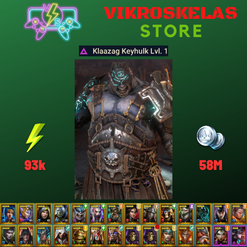 Raid Shadow Legends | Starter acc with Klaazag : 93k energy / 26 Legendary hero