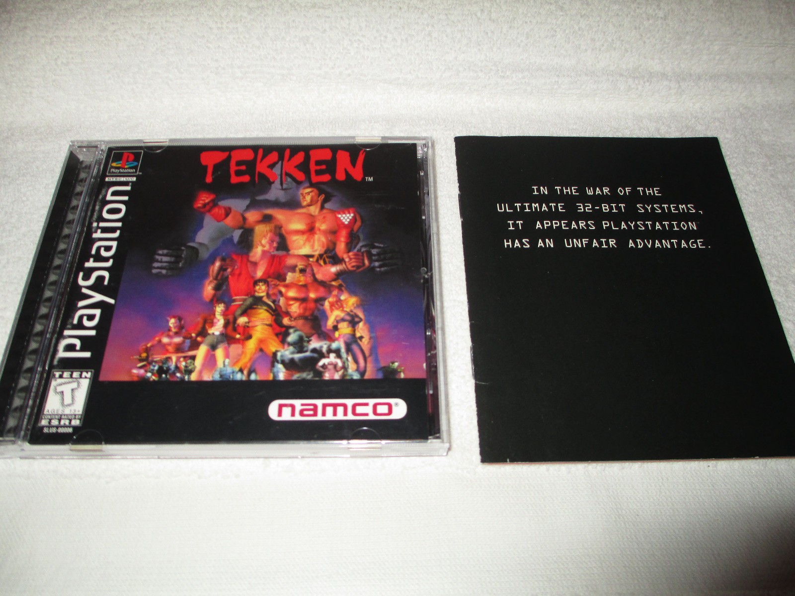 TEKKEN PS1 SONY PLAYSTATION ORIGINAL BLACK LABEL RARE JEWEL CASE w/ REG CARD