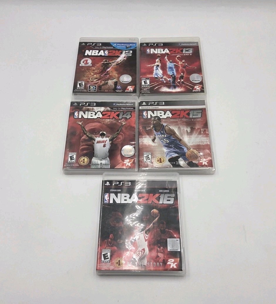 NBA 2K Video Game Lot 5 PlayStation 3 (PS3) 2K12,2K13,2K14,2K15 & 2K16 Tested