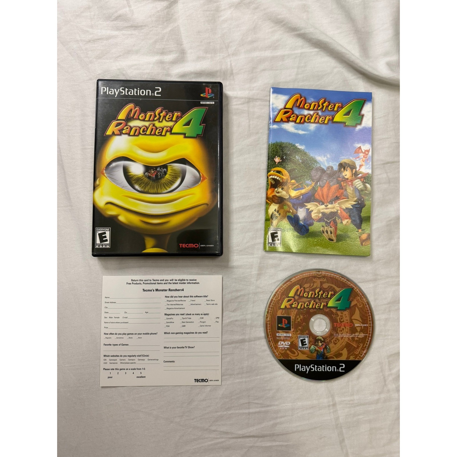 Monster Rancher 4 Sony PlayStation 2 PS2 Tecmo 2003 CIB with Manual & Reg Card