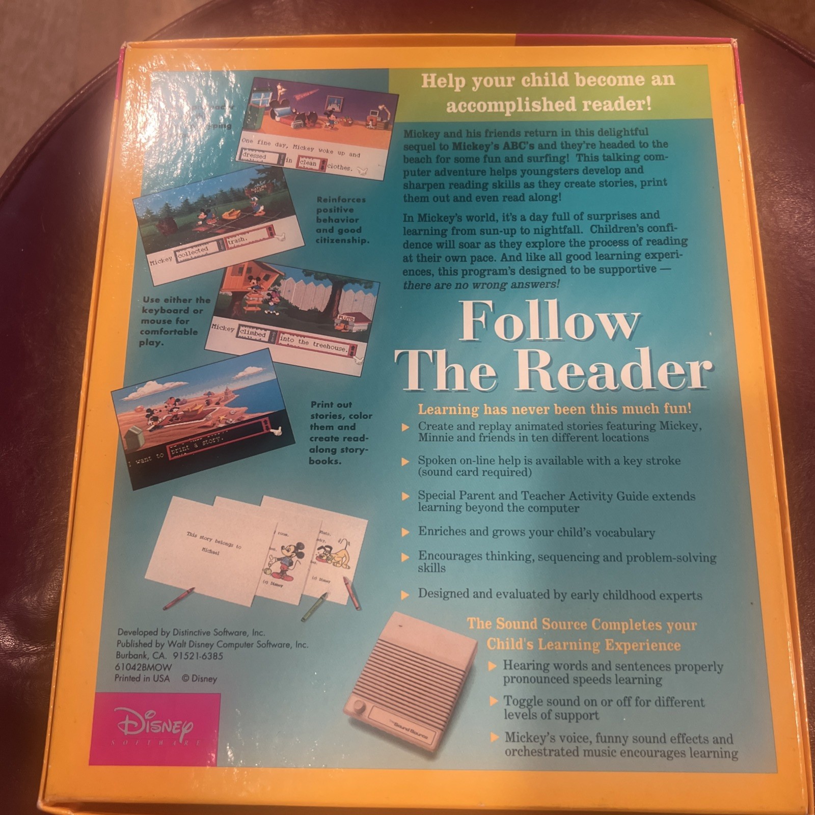 Vintage Disney Follow The Reader Software IBM/TANDY Version 3.5″ Floppy Disks