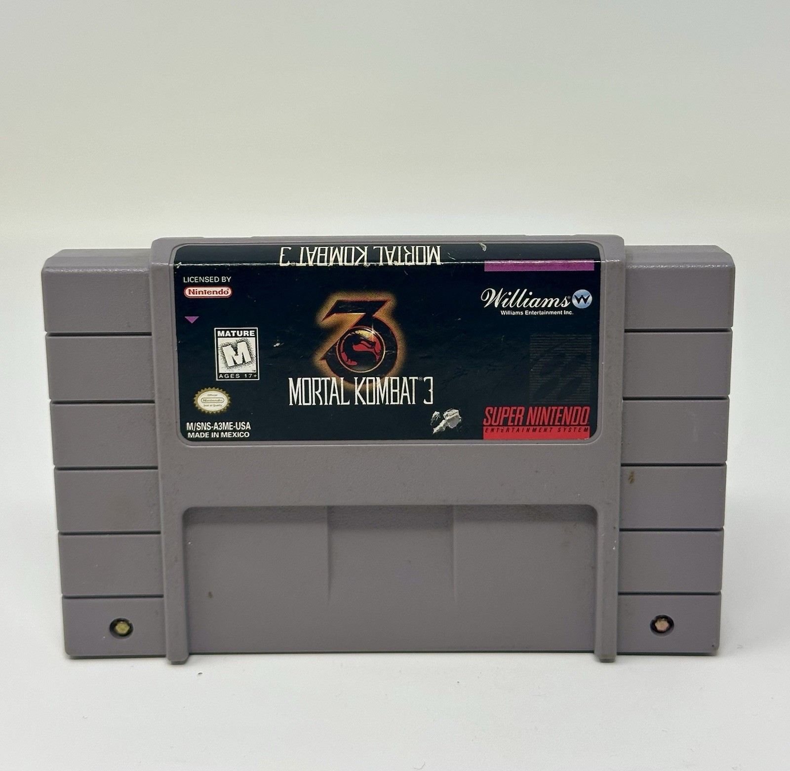 SNES Super Nintendo Mortal Kombat 3 Authentic 1995 Video Game Cart Only Williams