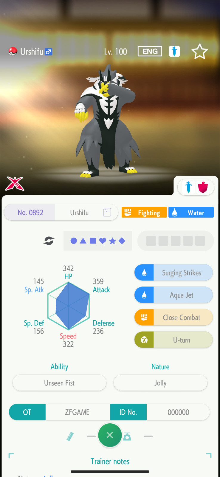 ✨6IV Normal Rapid Strike Urshifu + EVS🚀 POKEMON HOME✨Champions✨Online delivery⚡