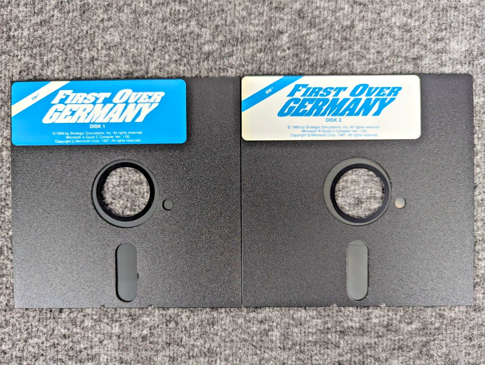 First Over Germany IBM PC 5 1/4 Disk 306th Bomb Group Simulator PC Game 1988 EUC