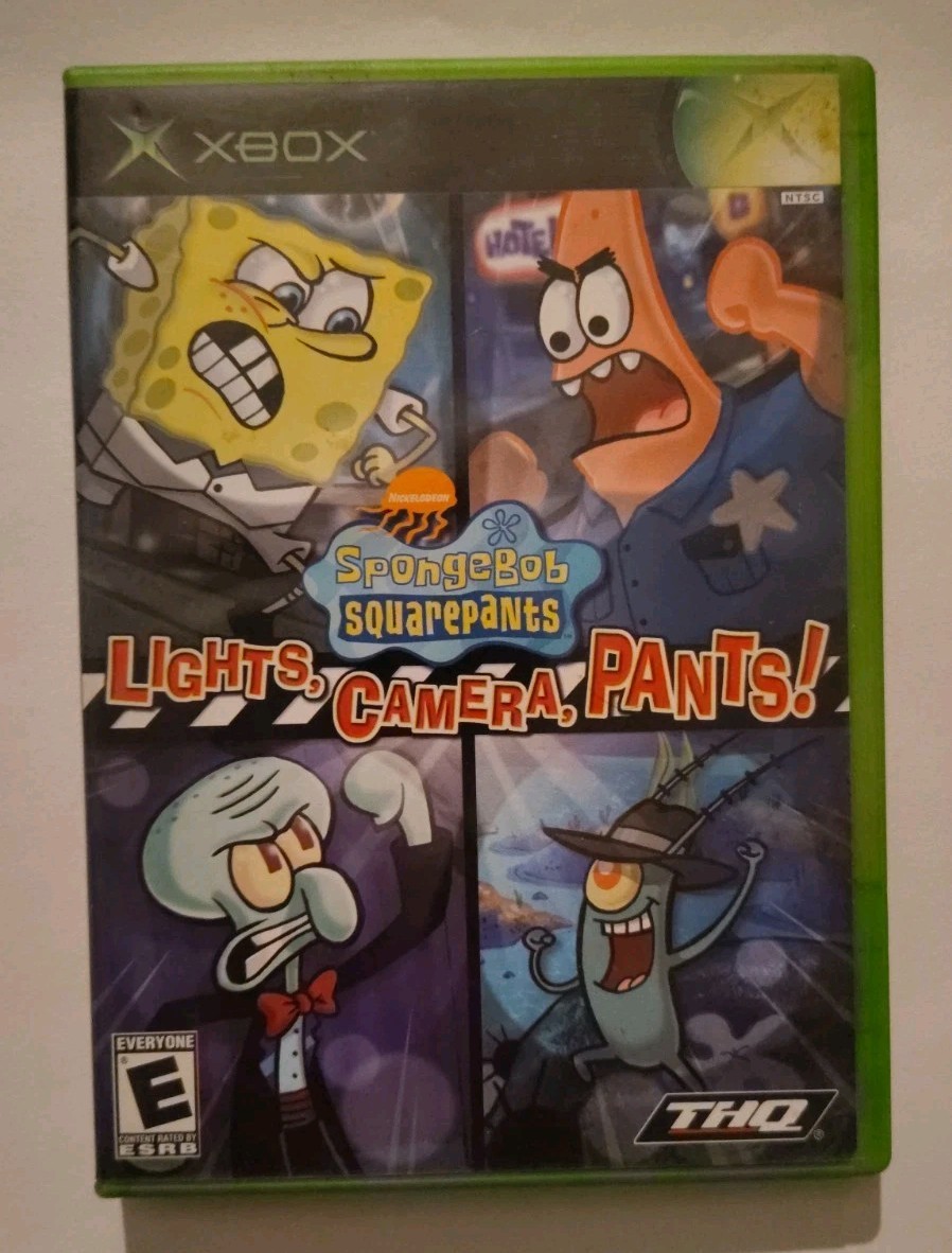 SpongeBob SquarePants: Lights, Camera, Pants (Microsoft Xbox, 2005) Complete