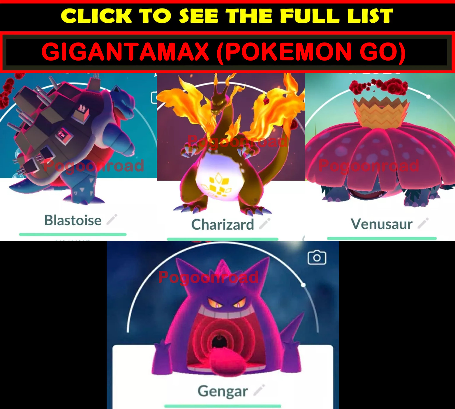 GIGANTAMAX Blastoise Charizard Venusaur ** NOT shiny ** Pokemon Trade Go