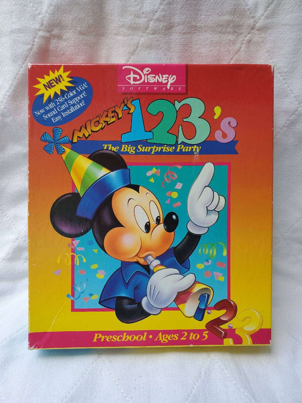 1993 Disney Software Mickey’s 123’s The Big Suprise Party IBM Edition 3.5 Disc