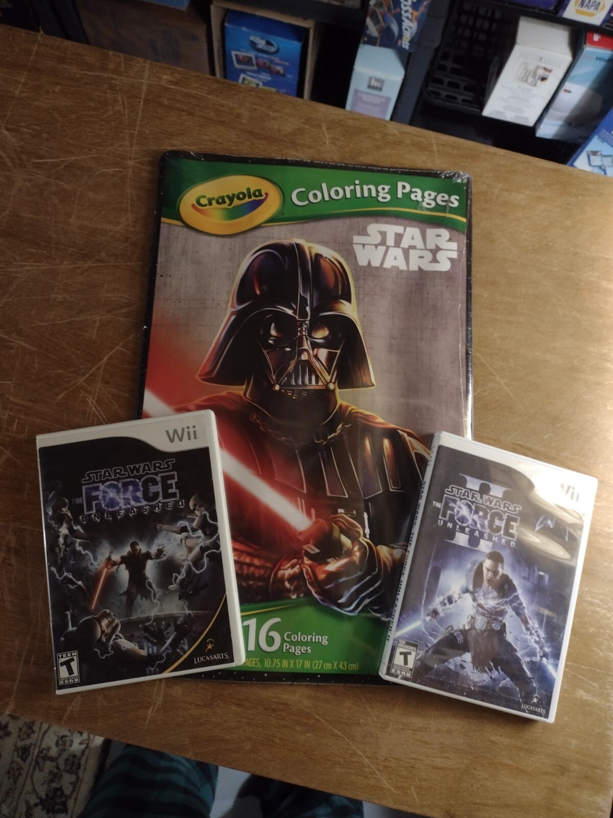 Wii Star Wars Unleashed 1 & 2 + New 16 Page Extra Large Coloring Book