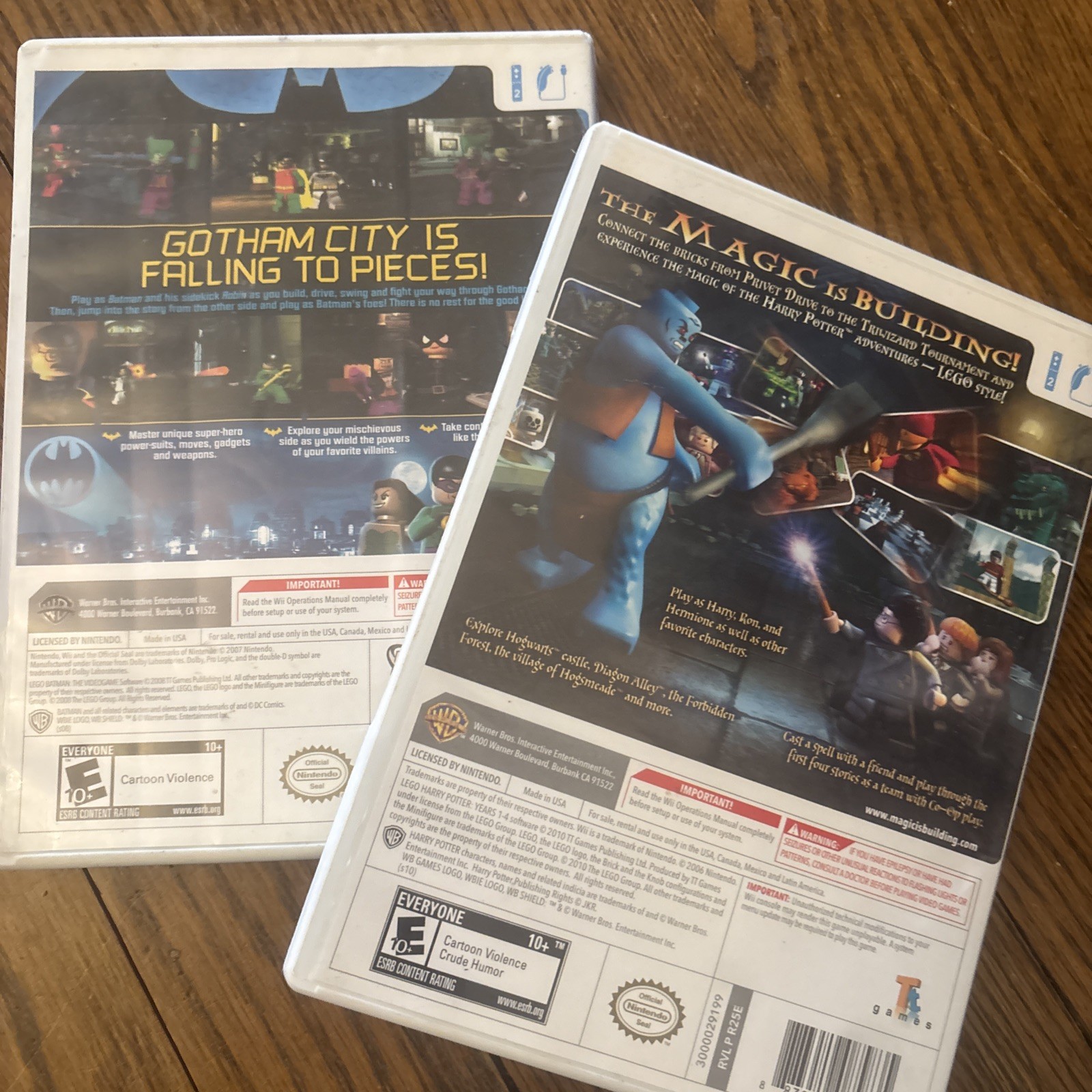 LEGO Batman & Harry Potter (years 1-4) Nintendo Wii Games lot of 2
