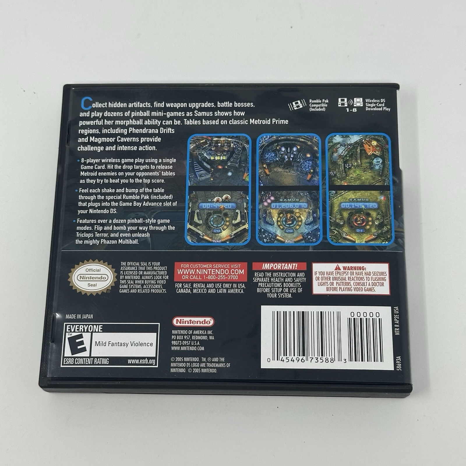 Metroid Prime: Pinball Complete W/ Rumblepack !(Nintendo DS, 2005)