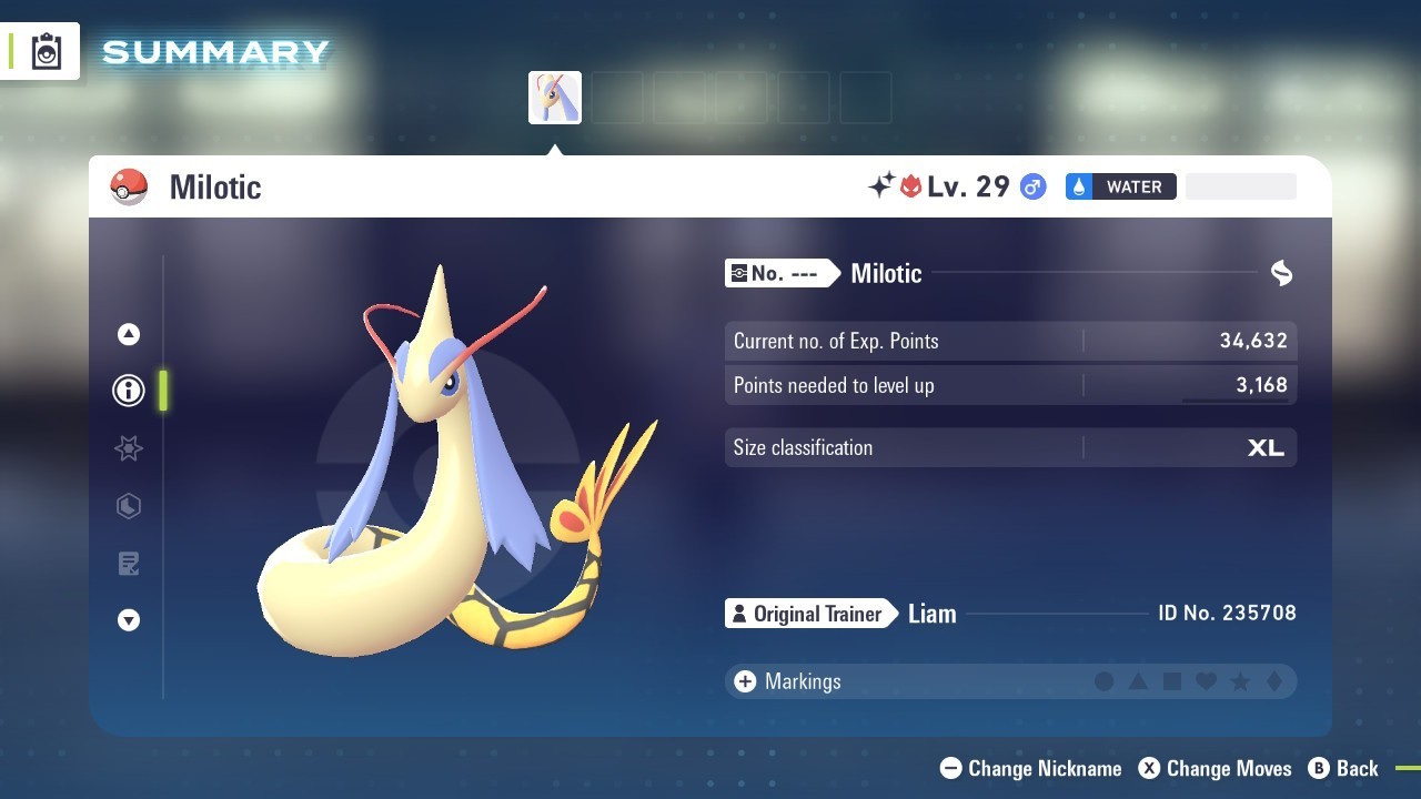 Shiny Alpha Milotic Lv. 29 Max 6IV Pokémon Legends Z-A Feebas Evolve Pokemon ZA