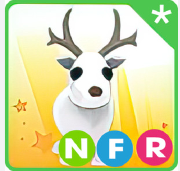 Arctic Reindeer Legendary Neon Game Item/Asset Virtual Pet (Fly Ride) -Adopt me!
