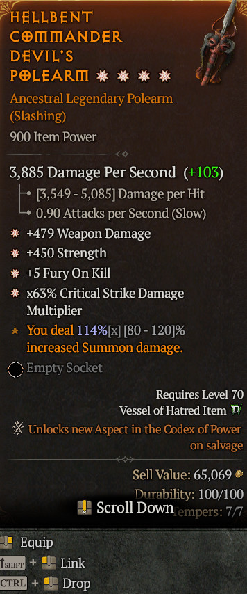 4GA Legendary Polearm Diablo 4 S14 Season 14